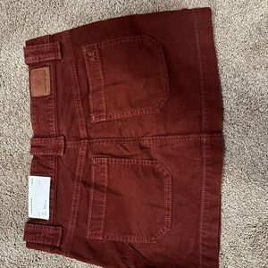 AE Corduroy Skirt in Rust Red